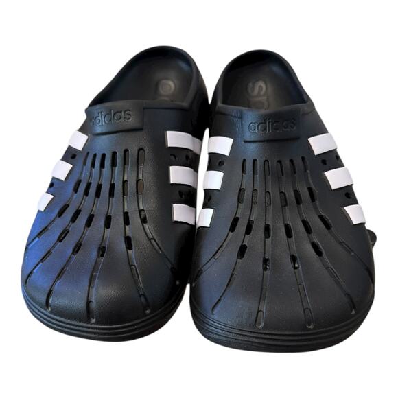 adidas Adilette Clog Black Cloud White Black Slip On GZ5886 Men's Sandals 13 - Picture 4 of 6